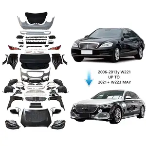 S Class W221 2006-13y actualización a W223 2021y + S680 MAY style parachoques de coche kit de carrocería piezas de carrocería accesorios para Mercedes Benz S
