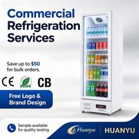 Réfrigérateur à boissons à refroidissement par air à trois portes à bas prix commercial, congélateur vertical à température unique