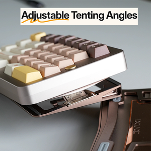 Teclado ergonómico dividido rojo anodizado QK <span class=keywords><strong>Alice</strong></span> Duo Con Teclado mecánico de tres modos y teclado de aluminio CNC - Product Image 3