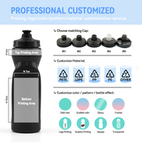 Bouteille d'eau de sport en plastique sans BPA, anti-fuite, avec logo personnalisé, pour le cyclisme et la salle de sport en plein air