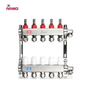 IVANCI-sistema de calefacción de suelo de acero inoxidable 304, tubería múltiple con soportes cromados