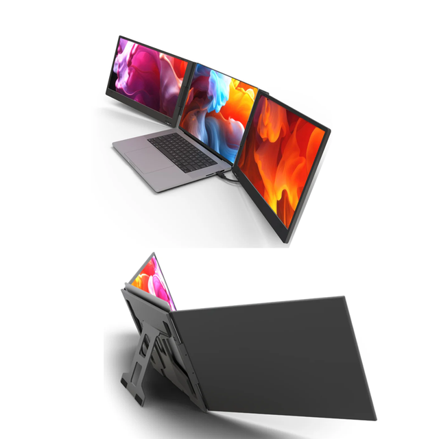 Portable Z80A Tri Screen Monitor Laptop Dual 15.6 Inch 1080P LCD Monitors IPS TFT Panel Type Triple Laptop Screen Extender