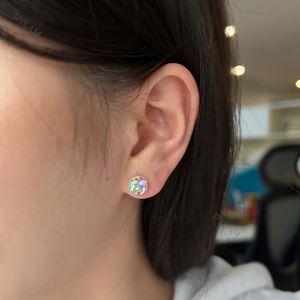 Pendientes de bola de cristal de piedra natural arcoíris con dije de disfraz de golpeador de puerta personalizado de alta calidad Dylam para mujer - Product Image 5
