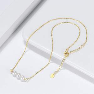 <span class=keywords><strong>Collar</strong></span> <span class=keywords><strong>de</strong></span> <span class=keywords><strong>Perlas</strong></span> <span class=keywords><strong>de</strong></span> Agua Dulce <span class=keywords><strong>de</strong></span> Grado AAA con Cadena en O, Chapado en Oro y Rodio sobre Plata <span class=keywords><strong>de</strong></span> Ley 925, Diseño Minimalista y Elegante, Venta al Por Mayor <span class=keywords><strong>de</strong></span> Fábrica - Product Image 5