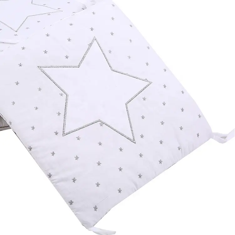 Opvouwbare Katoenen Mousseline Ademend Baby Nursery Cot Beddengoed Veiligheid Wieg Bumper Pads