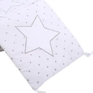 Foldable cotton muslin breathable baby nursery cot bedding safety crib bumper pads