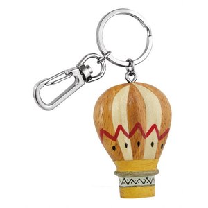 Porte-clés en bois en forme de montgolfière, design élégant, sans boîte - Product Image 1