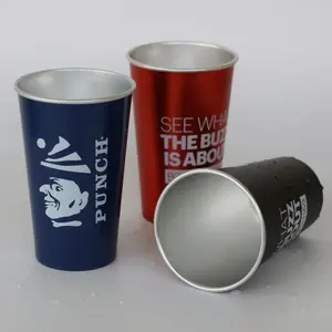 Customized High-capacity Aluminum Color Changing Beer Cups Gradient Colored Aluminum Cups For Cold Drinks