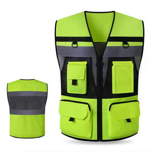 Gilet réfléchissant vert haute visibilité du fabricant Caractéristique à séchage rapide Multi-poches Vêtements de travail personnalisables Gilet de sécurité Article en vrac - Product Image 2