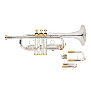 Trompeta Profesional de Latón Plateado, Instrumento de Viento <span class=keywords><strong>en</strong></span> <span class=keywords><strong>Venta</strong></span> - Product Image 1