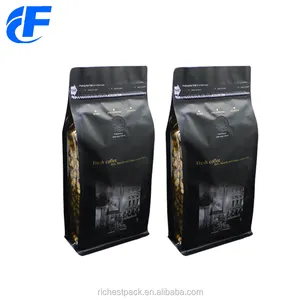 Printed Package Seal Disposable Carry Plastic Flat Bottom Laminated Food Grade Bag Coffee Beans Pouches