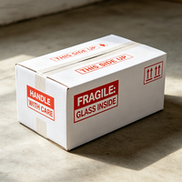 Boîte d'expédition personnalisée imprimée sur mesure 72H, fragile, avec poignée intérieure en verre, en carton ondulé recyclable, pour déménagement
