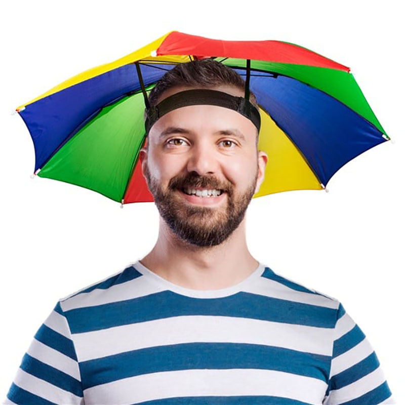 Chapeau Parapluie Pliable – Double Couche, Imperméable, UV – Pour Jardinage, Rando, Pêche, Festivals