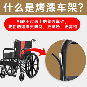 Jingqiao Manual Wheelchair Foldable Handlebars Lightweight Portable For Elderly And Disabled Mobility Aid - Product Image 5