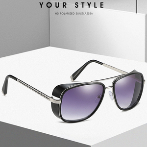 Iron Man Tony conduite <span class=keywords><strong>lunettes</strong></span> de soleil grenouille miroir <span class=keywords><strong>lunettes</strong></span> femmes carré métal hommes <span class=keywords><strong>lunettes</strong></span> de soleil - Product Image 4