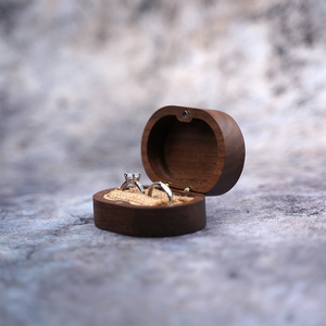 Boîte de rangement à bijoux ovale en <span class=keywords><strong>bois</strong></span> pour la maison, petite boîte portable pour bagues et boucles d'oreilles, boîte exquise pour cheveux de mère et de bébé - Product Image 4