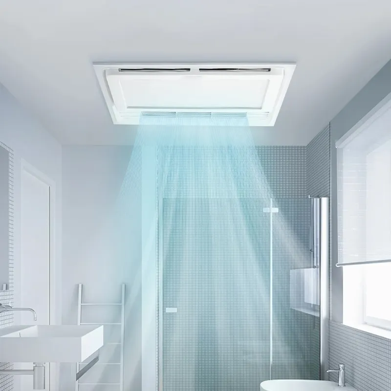 उच्च गुणवत्ता बुद्धिमान नियंत्रण वेंटिलेशन हीटिंग दीपक एलईडी प्रकाश निकास एक अल्ट्रा-पतली बाथरूम हीटर में किए गए चीन