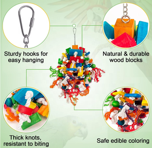 Multicolored Large Wooden Blocks Tearing <strong>Toys</strong> Bird <strong>Parrot</strong> Chewing Biting <strong>Toy</strong> for African <strong>Grey</strong> <strong>Parrot</strong> - Product Image 4