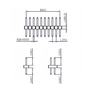 Tùy chỉnh điện Nylon pin tiêu đề đơn/kép Hàng 1.0/1.27/2.0/2.54/4.0 mét thông qua lỗ bề mặt gắn kết mạ Vàng PCB kết nối - Product Image 2