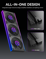 Ventilador de caja ARGB upHere de 360 mm, paquete triple, juego de ventiladores de refrigeración con aspas estándar PWM de 120 mm para radiador de refrigeración por agua de PC y caja.