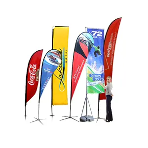 Banderas de plumas en forma de lágrima para eventos deportivos, publicidad al aire libre, promoción, Playa