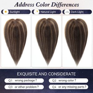 Topper de Seda 12x14cm Liso para Mujer, 100% Cabello Humano Anudado a Mano, Base de Seda Rizada, Precio Mayorista, Proveedor Directo - Product Image 3