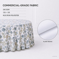 Nappe ronde personnalisée en polyester filé MJS 240 GSM, imprimée florale, sans couture, pour hôtels, mariages et événements (vente en gros)