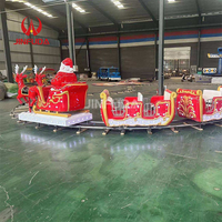 Train électrique de Noël pour enfants sur rail, thème fête foraine, petit train de Père Noël pour parc d'attractions, à vendre