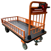 Chariot de transport électrique d'extérieur à plateforme robuste avec côtés amovibles Chariots électriques industriels pour la construction