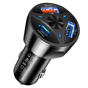 Chargeur de voiture avec fonction 3-en-1 PD QC3.0, 3 ports USB, charge rapide avec indicateur LED pour téléphone et tablette - Product Image 2