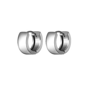 S925 Silver Huggie <b>Earrings</b> Geometric Unisex Everyday Wear 925 Silver Ear <b>Post</b> - Product Image 1