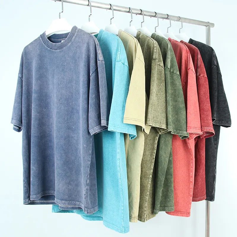 High quality wash vintage tshirt ODM OEM 100% cotton loose blank custom oversized vintage t shirt