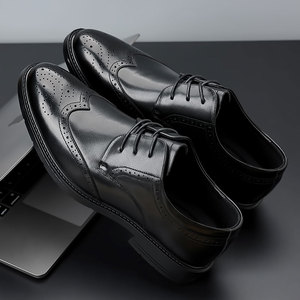 Chaussures en cuir pour hommes haut de gamme, style britannique, pour le printemps, formelles, de mariage et brogues - Product Image 5