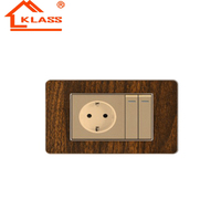 Plaque murale KLASS de type américain en argent brossé, prise murale intérieure à 3 broches avec double port USB pour interrupteurs d'hôtel en marbre