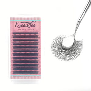 OEM/ODM Premium 0,07mm Extensiones de pestañas de pelo sintético grueso Pestañas Efecto de seda Estilo natural PBT Etiqueta privada - Product Image 1