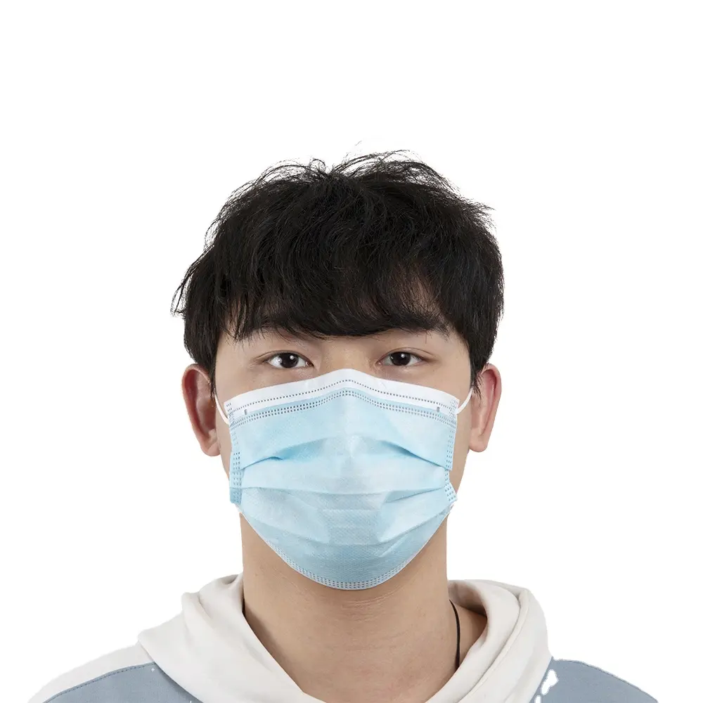 EN14683 tip IIR yüz maskesi 3 kat tek kullanımlık cerrahi yüz maskesi