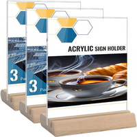 Présentation double face en forme de T en forme de L Cadre photo droit en acrylique Stand in Desk ou Table A4 A5 A6 Acrylic Sign Holder