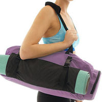 Tas Jinjing Kanvas Portabel Logo Kustom, Kapasitas Besar, Tahan Air, Modis untuk Wanita, Tempat Penyimpanan Matras Yoga, Travel, Gym, Fitness