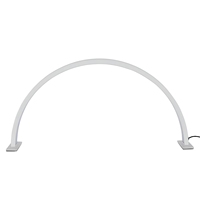 Lampe de bureau LED demi-lune pour manucure, avec contrôleur filaire, anneau lumineux alimenté par USB, idéale pour le nail art et la beauté à domicile, noir et blanc