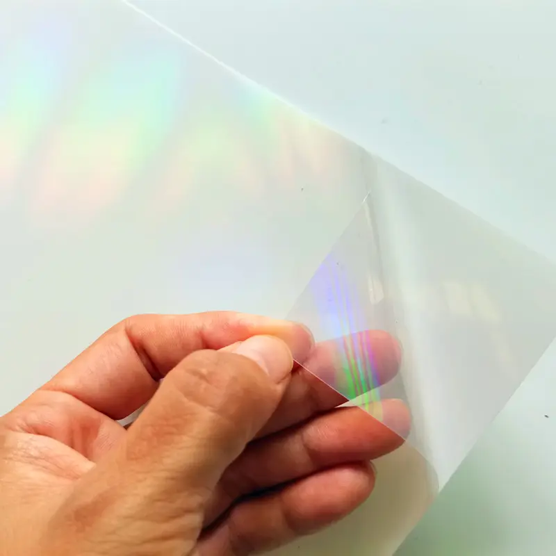 A4サイズシート光沢印刷可能な壊れたガラスパターンビニール透明ホログラフィックインクジェットレーザーステッカーペーパー