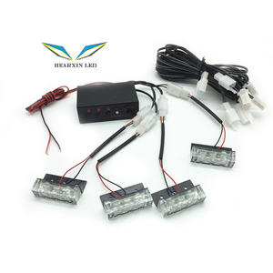 Feux stroboscopiques LED pour calandre de voiture 12V rouge bleu jaune blanc, lumière d'urgence clignotante, télé<span class=keywords><strong>commande</strong></span> - Product Image 1