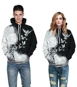 Felpa girocollo con stampa animalier Wolf Unicorn Pattern Sweat A Capuche Unisexe felpe con cappuccio rotonde A sublimazione con stampa 3D - Product Image 5