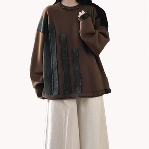 เสื้อสเวตเตอร์ผู้หญิงแฟชั่นลำลอง ทรงหลวม คอทรงกลม พิมพ์ลาย ผ้าฝ้าย 100% - Product Image 3