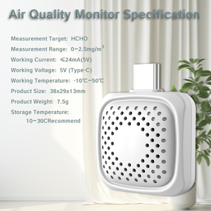 מיני מד פורמלדהיד נייד מיני מד זיהום אוויר פנים זיהום אוויר מד אוויר איכות צג מנתחי גז - Product Image 5