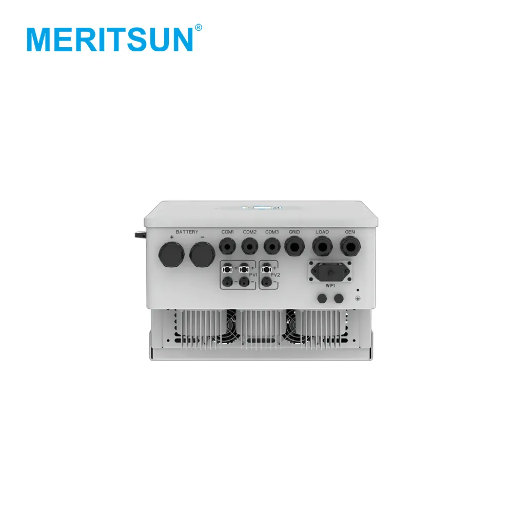 MeritSun 5-12kw güneş invertör üç fazlı hibrid ağ alçak gerilim