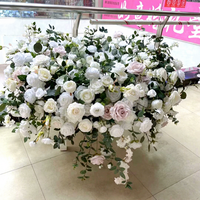 Couronne de fleurs blanches en soie de 2 pieds de diamètre, faite à la main, prix d'usine DKB, pour centre de table, mariage, fête des mères, Pâques