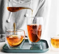 Verres à boire en cristal à double paroi de qualité supérieure, best-sellers, 5 tailles différentes, pour l'eau, le lait et les boissons