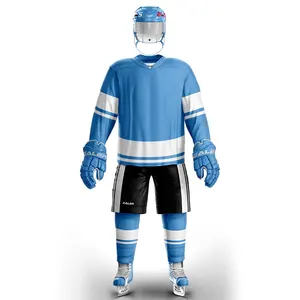 Profesyonel özel takım logosu mavi Pittsburgh boş buz hokeyi Jersey