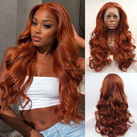 Perruques synthétiques 13x4 Frontal Premium Curly Wave résistantes à la chaleur, boucles françaises, perruques complètes en dentelle frontale pour femmes, idéales pour les fêtes