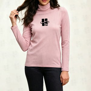 เสื้อแขนยาวผู้หญิงผ้ากำมะหยี่ประดับเพชรพลอย รุ่นใหม่ล่าสุด คอเต่า ทรงปกติ เสื้อยืดแขนยาวสั่งทำพิเศษ - Product Image 3